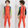 DIVE&SAIL WS-18816 Children Diving Suit One-piece Long-sleeved Swimsuit Sunscreen Hot Spring Surfing Suit, Size:XXL(Orange Red Green Sleeves)