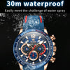 OLEVS 9936 Men Multifunctional Sports Waterproof Quartz Watch(Black + Rose Gold)