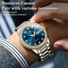 OLEVS 7003 Men Multifunctional Waterproof Mechanical Watch(Gold + Blue)