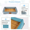 Cooling Pet Mat, Breathable Linen & Rattan, Medium 50x40cm, Lake Blue