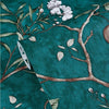 0.53x5m 3D StereoRetro Self-Adhesive Non-Woven Wallpaper Pastoral Flower Bedroom Living Room TV Background Wall Sticker(1219 Dark Green)