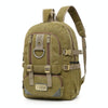 LIJIEBAO Retro Canvas Shoulder Bag Outdoor Casual Backpack Large Capacity Computer Bag(Khaki)