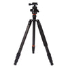 Triopo GT-2804X8.C Adjustable Portable Carbon Fiber Tripod with B-2 Aluminum Ball Head for Canon Nikon Sony DSLR Camera(Black)