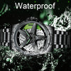 BINBOND D002 Car Hub Dial Multifunctional Waterproof and Wear-resistant Men's Watch(Black Net-Black-Red)