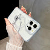 For iPhone 14 Pro Max Metal Holder MagSafe PC Hybrid TPU Phone Case(Black)