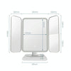 Simple & Stylish LED Three-Fold Square Makeup Mirror, Specification:Charging Model Three-color Light(White)
