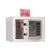 Small Home Safe Box | Electronic Keypad & Key | Coin Slot | White