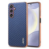 For Samsung Galaxy A16 5G AZNS Electroplated Edge Carbon Fiber Texture Phone Case(Blue)