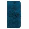 For Realme 13+ Global Lily Embossed Leather Phone Case(Dark Blue)