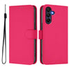 For Samsung Galaxy A26 5G Skin Feel Solid Color Leather Phone Case with Lanyard(Rose Red)