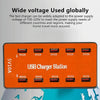 A5B 50W 10 Ports USB Smart Charging Station with Indicator Light(US Plug)