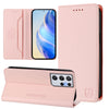 For Samsung Galaxy S21 Ultra 5G RC01 Dual-Folded Magnetic Suction RFID Leather Phone Case(Pink)