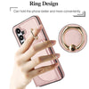 For Samsung Galaxy S25+ 5G Ring Holder Card Bag Skin Feel Phone Case(Rose Gold)
