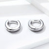 Circle Platinum Plated Earrings Sterling Silver Earrings Simple and Generous Girl Earrings