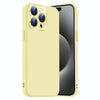 For iPhone 15 Pro Max Nano Lens Cover Liquid Silicone Phone Case(Yellow)