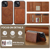 For iPhone 15 Plus / 14 Plus LC.IMEEKE L5 Series Detachable RFID Card Bag Magsafe Phone Case(Brown)