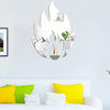 2pcs /Set Acrylic Flame Mirror Stereo Wall Stickers Home Decoration Soft Mirror(Black)
