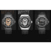 BAOGELA 1902 Skull Luminous Dial Silicone Strap Quartz Watch For Men(Black Silver)
