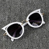 Fashion Baby Girls and Boys Cat Eyes Sunglasses Anti-UV Sunglasses(White)