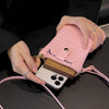 Stone Texture Card Holder Mobile Phone Zipper Bag with Long Strap(Beige)