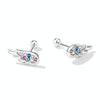 S925 Sterling Silver Colorful Zircon Wing Ear Stud Women Earrings