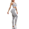 Women Sports Bra and Leggings Two-Piece Set Yoga Wear Fitness Set, Size: S(Gray)