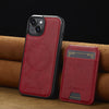 For iPhone 14 / 13 LC.IMEEKE L3 Series Detachable RFID Card Bag Magsafe Phone Case(Red)