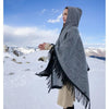 Autumn And Winter Black And White Diamond Plaid Scarf Tassel Warm Big Shawl, Size:135 x 70cm