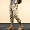 Mens Overalls Long Pants Casual Loose Leg Jeans, Size: L(Khaki)