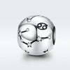 S925 Sterling Silver Twelve Constellation Beaded DIY Bracelet Accessories Jewelry Silver Beads, Style:Cancer