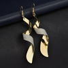 Frosted Long Twisted Hoop 3D Earrings(Gold)