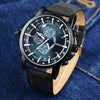 YAZOLE 322 Arabic Numerals Dial Sports Belt Watch Men Luminous Business Quartz Watch(Blue Tray Black Belt)