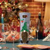 Christmas Cartoon Wine Bottle Cover Holiday Party Decoration Gift Bag(Red)