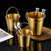 1800ml 304 Stainless Steel Handheld Ice Bucket Bar Beer Chill Bucket Chips Milk Tea Snacks Barrel(Gold)