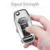 TPU One-piece Electroplating Opening Full Coverage Car Key Case with Key Ring for Ford Edge / ESCORT / KUGA / Mondeo / EcoSport / FOCUS (Silver)