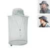 Summer Outdoor Sports Anti-mosquito Net Sun Hat Fisherman Hat, Size:L(Light Gray)