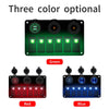 Multi-functional Combination Switch Panel 12V / 24V 6 Way Switches + Dual USB Charger for Car RV Marine Boat (Blue Light)