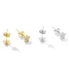 S925 Sterling Silver Mini Flower Ear Stud Women Earrings(Silver)