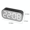 6637 LED Digital Display Temperature Electronic Clock Desktop Mirror Alarm Clock(White Green Light)