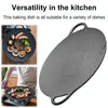 35cm Cast Iron Threaded Grill Pan Outdoor Non-Stick Frying Pan Uncoated Teppanyaki Pot