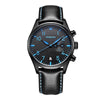 Ochstin 5043C Multifunctional Business Waterproof Leather Strap Quartz Watch(Black+Black+Blue)