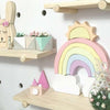 Wooden Rainbow Sun Clouds Piles of Music Blocks Children Room Decoration Photography Props(Pink)