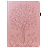 For Huawei MatePad T 10s 10.1 inch / T 10 9.7 inch Tree & Deer Pattern Pressed Printing Leather Tablet Case(Pink)