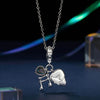 S925 Sterling Silver Platinum Note Shape Beaded Jewelry Pendant(SCC2870)