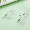 Simple S925 Sterling Silver Earrings Star Hollow Female Temperament Earrings