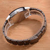 2 PCS Brown Glass Gear Tungsten Steel Strap Watch for Men / Women(Women White)