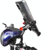 PROMEND Aluminum Alloy Cell Phone Holder Adjustable Angle Rotating Motorcycle Navigation Support, Style: SJJ-299E Rearview Mirror Black
