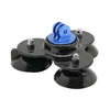 Triangle Direction Suction Cup Mount with Tripod Mount + Handle Screw for GoPro, Insta360, DJI and Other Action Cameras(Dark Blue)