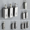 Hotel Stainless Steel Soap Dispenser Home Wall Mounted No Punch Press To Soap Bottle, Style: Round 2 Barrel