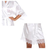 Women Bride Gold Lettering Lace Edge Nightgown, Size:M(Dark Purple)